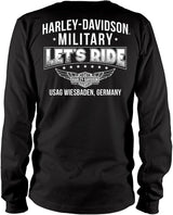 Harley-Davidson Military, Custom Overseas Military Tour, Blue Patriotic Eagle, Long Sleeve T-Shirt