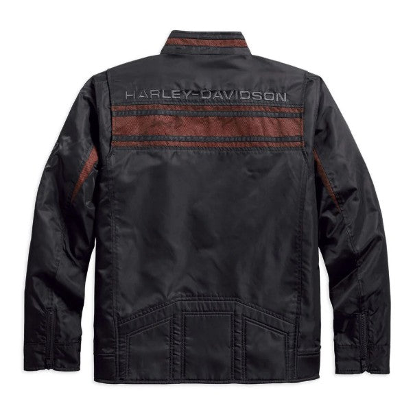 Harley-Davidson Men's Lightweight Mesh Accent Nylon Jacket, Black
