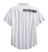 Harley-Davidson Men's Textured Dobby Print Logo Button Up Shirt