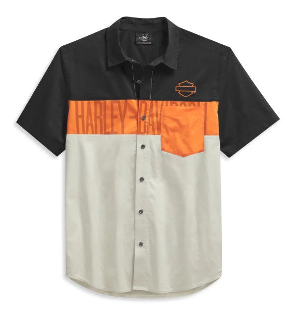 Harley-Davidson Men's Colorblock Pocket Logo Shirt