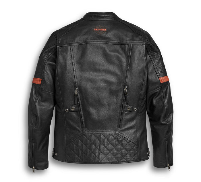 Men's Vanocker Waterproof H-D Triple Vent System Leather Jacket