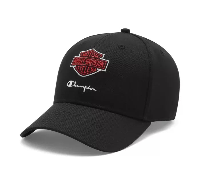 Harley-Davidson Champion X Adjustable Baseball Cap Black & Scarlet Champion