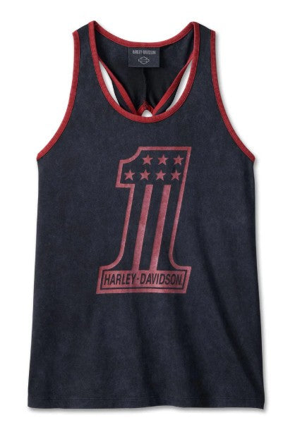 Harley-Davidson Women's Tank Top National Anthem Twist - Black