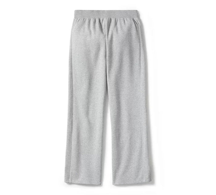 Harley-Davidson Women's Essential Fleece Wide Leg Pant - Light Grey Heather