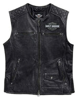 Harley Davidson Men Motorcycle Knuckle Distressed Leather Vest
