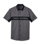 Harley-Davidson Men's Short Sleeve Button Shirt, The Mechanic - Gray