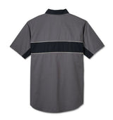 Harley-Davidson Men's Short Sleeve Button Shirt, The Mechanic - Gray
