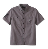 Harley-Davidson Men's Canvas Button Shirt Forever Harley , Gray