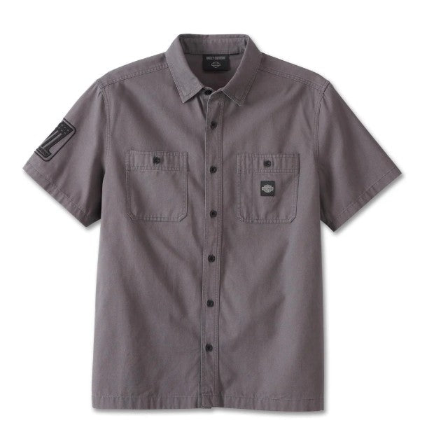 Harley-Davidson Men's Canvas Button Shirt Forever Harley , Gray