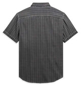 Harley-Davidson® Men's Vintage B&S Logo Short Sleeve Plaid Woven Shirt