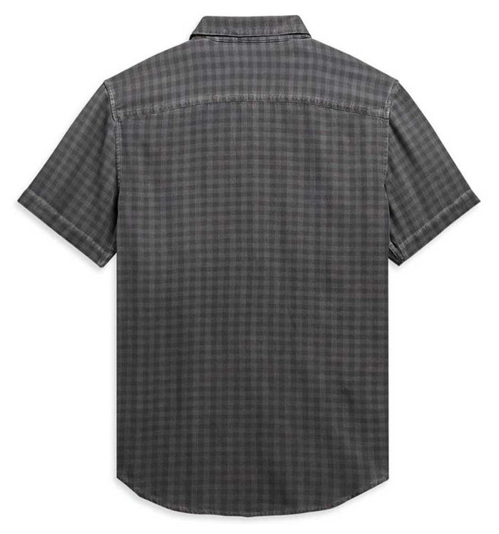Harley-Davidson® Men's Vintage B&S Logo Short Sleeve Plaid Woven Shirt