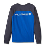 Harley-Davidson Men's Long Sleeve Henley Shirt, Blue