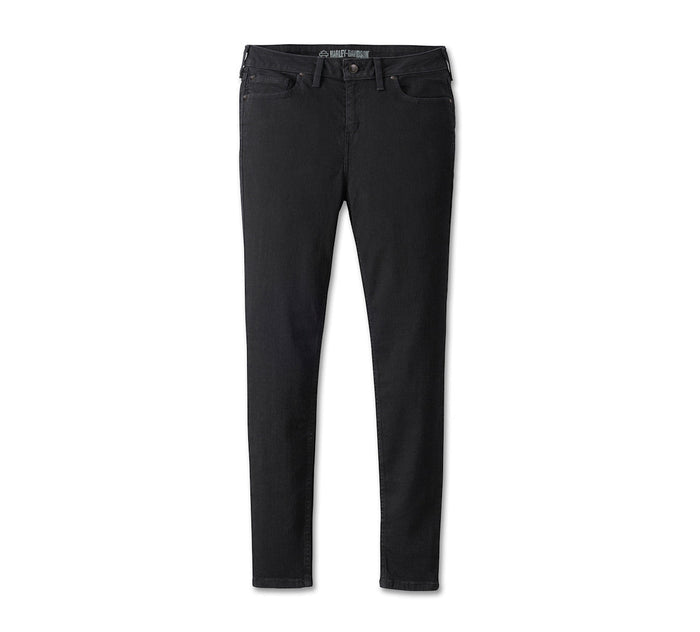 Women's Harley-Davidson High Rise Skinny Jeans - Black Denim
