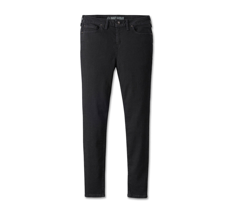 Women's Harley-Davidson High Rise Skinny Jeans - Black Denim