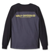 Harley-Davidson Men's Long Sleeve Henley Shirt, Trophy Bar & Shield Black