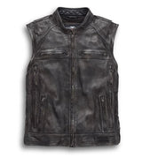 Harley Davidson Men's Dauntless Convertible Leather Jacket, Distressed