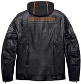 Harley-Davidson Men's Bridgeport Black Leather Jacket Hoodie 3 in 1