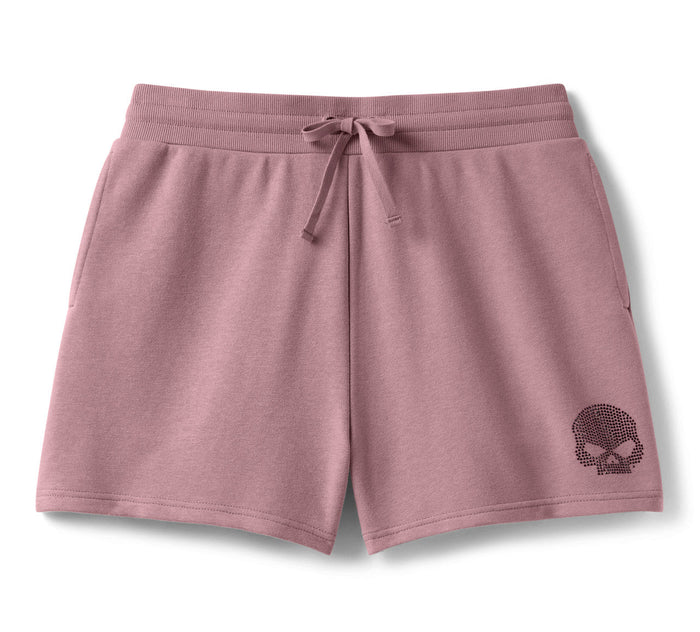 Women's Willie G Skull Bling Shorts - Nostalgia Rose