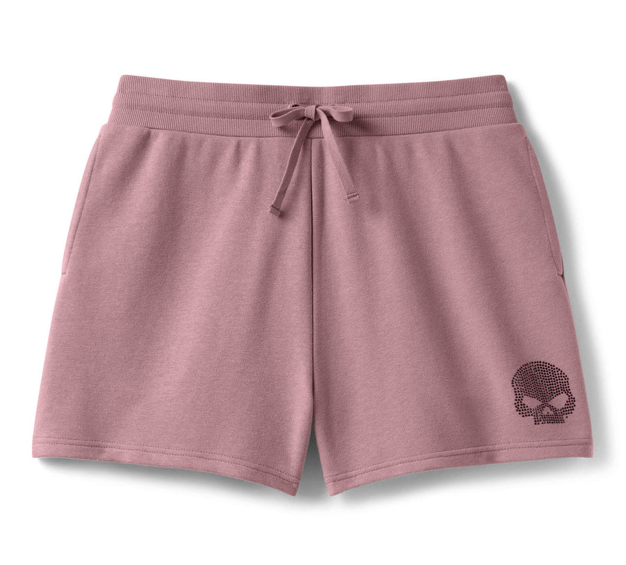 Women's Willie G Skull Bling Shorts - Nostalgia Rose