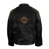 New Men's Black & Brown Motorbike Riding Jacket