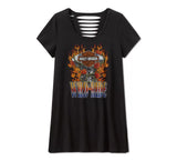 Harley-Davidson Women's Bling Wild Ride Short Sleeve Rip & Repair Tunic
