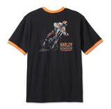 Harley-Davidson Men's 120th Anniversary Ringer Short Sleeve Tee - Black