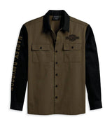 Harley-Davidson Men's Mechanic Shirt - Colorblocked, Green