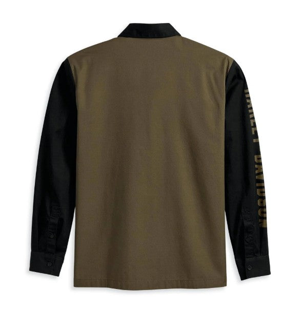Harley-Davidson Men's Mechanic Shirt - Colorblocked, Green