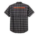 Men's H-D TECH Vented Stretch Comfort Shirt - Plaid - Asphalt & Harley Black