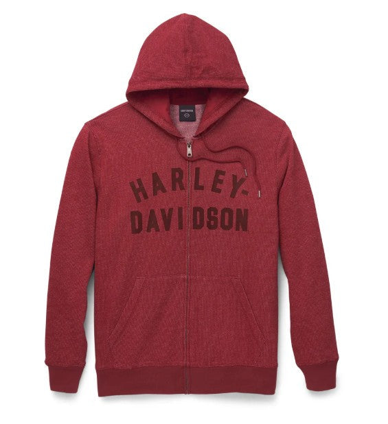Harley-Davidson Men's Zip-Up Hoodie, Crosscountry Staple - Red