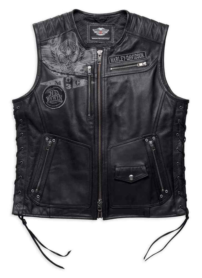 Harley-Davidson Men's Fetter Lacing Leather Midweight Vest