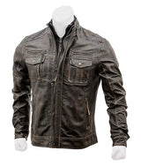 Men's Vintage Motorbike Leather Jacket