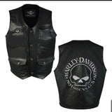 Harley-Davidson Men's Reflective Skull Vest Motorcycle Cowhide Premium Leather