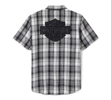 Men's Bar & Shield Plaid Shirt - Ghost Grey & Asphalt