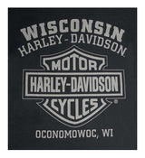 Harley-Davidson® Men's Ghoulish Biker Skull Long Sleeve Crew-Neck Shirt - Black