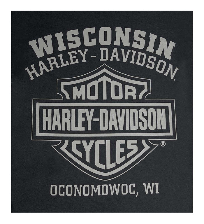 Harley-Davidson® Men's Ghoulish Biker Skull Long Sleeve Crew-Neck Shirt - Black