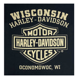 Harley-Davidson® Men's Rebel #1 RWB Logo Long Sleeve Crew-Neck Shirt - Black