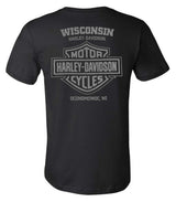 Harley-Davidson® Men's Badge Rust Crew-Neck Short Sleeve Cotton Shirt - Black