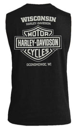 Harley-Davidson® Men's Chrome Skull Graphic Cotton Tank Top - Solid Black