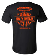 Harley-Davidson® Men's Lock Crew-Neck Short Sleeve Cotton T-Shirt - Black