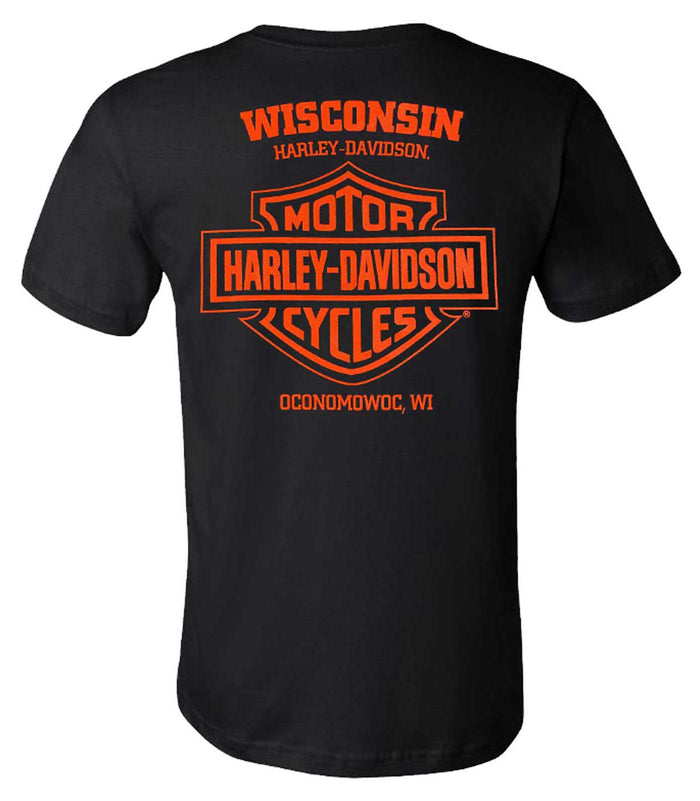 Harley-Davidson® Men's Lock Crew-Neck Short Sleeve Cotton T-Shirt - Black