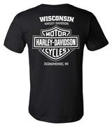 Harley-Davidson® Men's Focus Skull Crew-Neck Short Sleeve Cotton Shirt, Black