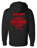 Harley-Davidson® Men's Strong Box Zip-Up Fleece Hooded Sweatshirt - Black