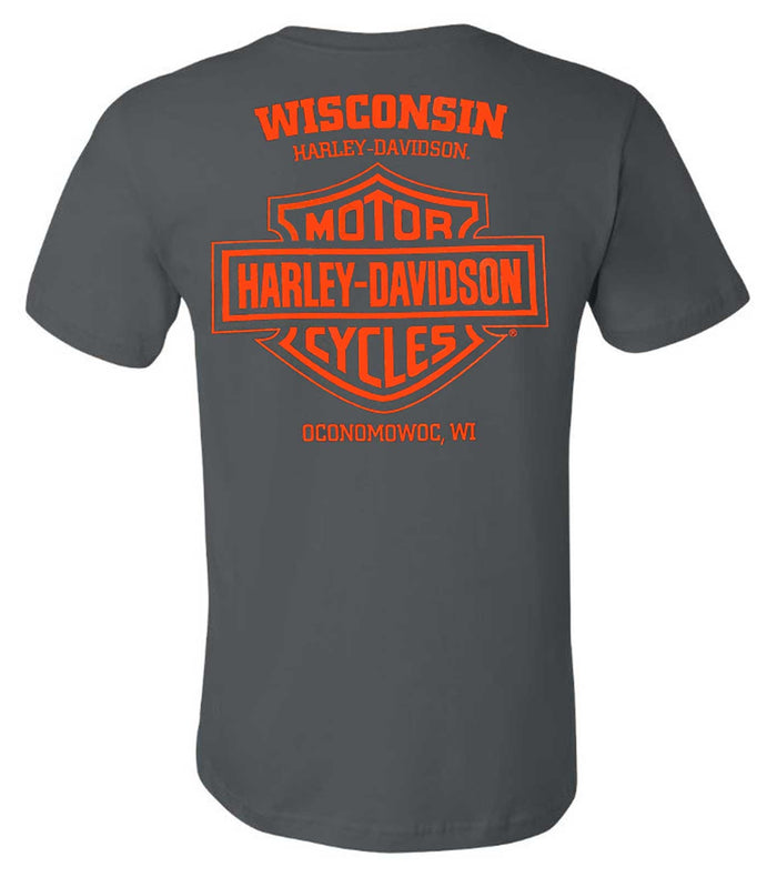 Harley-Davidson® Men's Fastway Short Sleeve Crew-Neck Cotton T-Shirt - Gray
