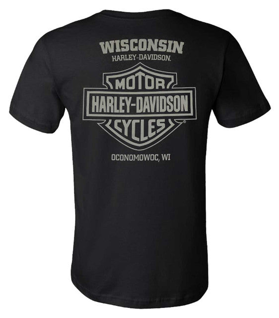 Harley-Davidson® Men's Profess Short Sleeve Chest Pocket Cotton T-Shirt, Black