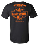 Harley-Davidson® Men's Shell Badge Short Sleeve Chest Pocket Tee, Black