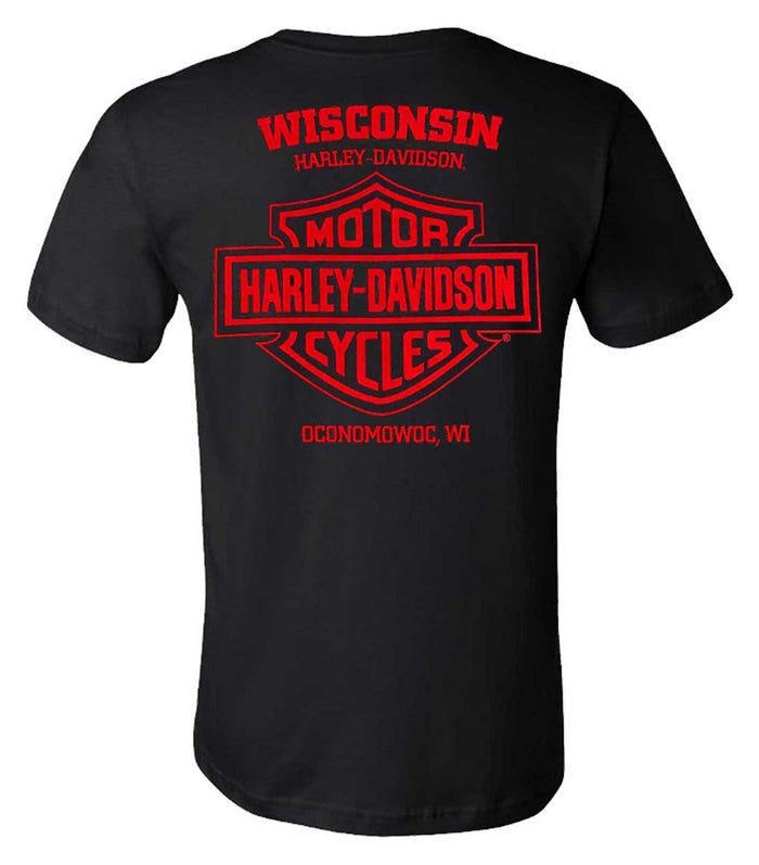 Harley-Davidson® Men's Slant Short Sleeve Chest Pocket Cotton T-Shirt, Black