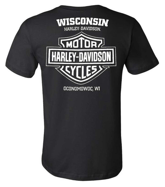 Harley-Davidson® Men's Brushed H-D Short Sleeve Crew-Neck T-Shirt, Black