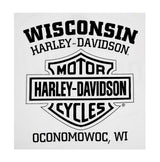 Harley-Davidson® Men's Long Sleeve Orange Bar & Shield White Tee Shirt
