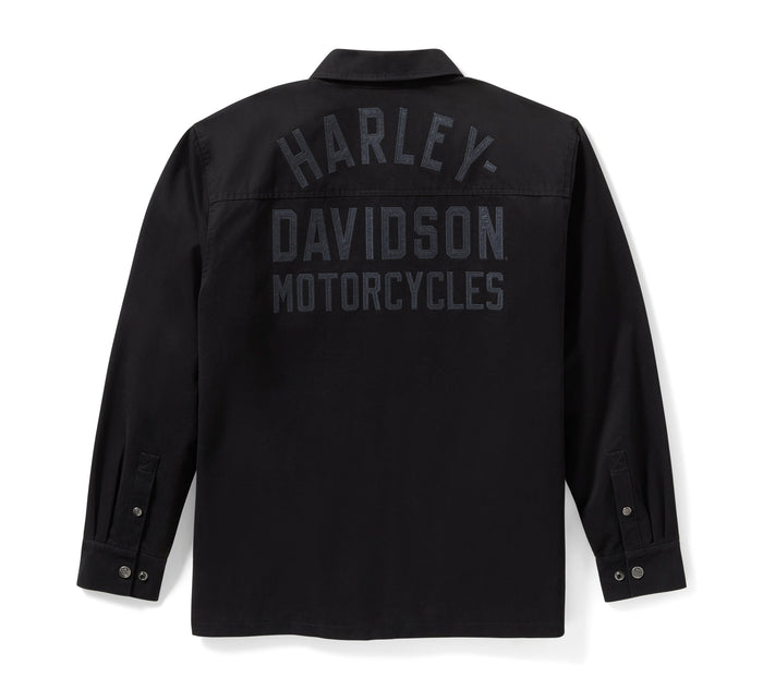 Men's Racer Font Solid Shirt Jacket